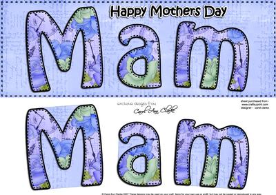 Large Dl Mothers Day Mam Roses Card & 3D Decoupage