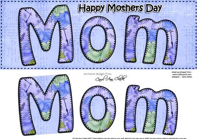Large Dl Mothers Day Mom Roses Card & 3D Decoupage