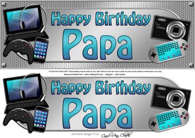 Large Dl Birthday Papa Gadgets & Gizmos 3D Decoupage