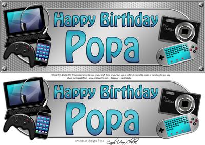 Large Dl Birthday Popa Gadgets & Gizmos 3D Decoupage