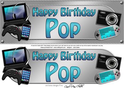 Large Dl Birthday Pop Gadgets & Gizmos 3D Decoupage
