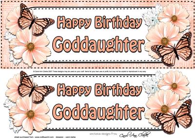Large Dl Birthday Goddaughter Floral Butterflies Decoupage