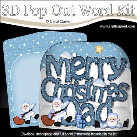 Christmas Dad Santa Pop Out Xmas Word Card