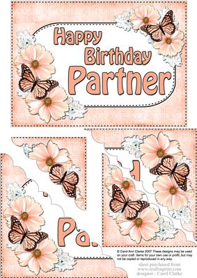 5x7 Flowers & Butterflies Birthday Partner