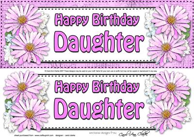 Large Dl Birthday Daughter Daisies Floral 3D Decoupage