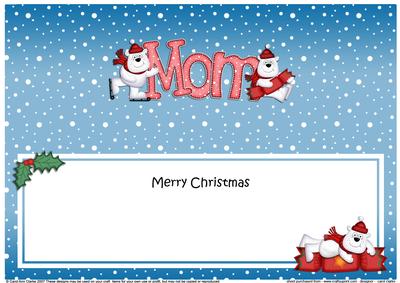 Xmas Mom Polar Bears Matching Large Dl Insert
