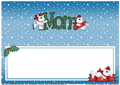 Xmas Mom Polar Bears Matching Large Dl Insert