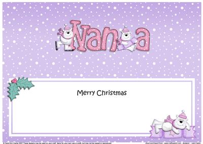 Christmas Nana Polar Bears Matching Large Dl Insert