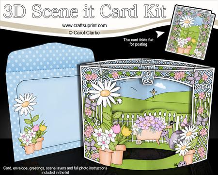 3D Gardening Scene It Card Kit