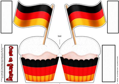 Flying the Flag Germany Cupcake Felties Shaped Card