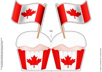 Flying the Flag Canada Cupcake Felties Shaped Card