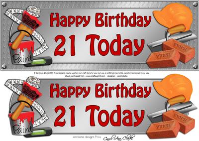 Large Dl Birthday 21 Today Handyman Tools 3D Decoupage