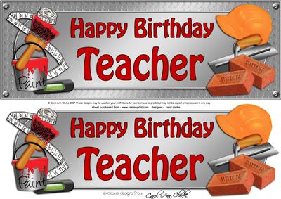 Large Dl Birthday Teacher Handyman Tools 3D Decoupage