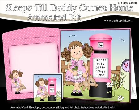 Girlz Zoe 3D Sleeps Till Daddy Comes Home Countdown Card