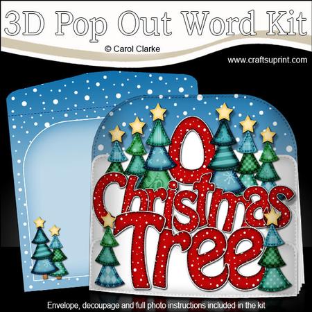 O Christmas Tree Pop Out Xmas Word Card