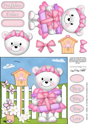 Teddy Tess's Present Quick Card & 3D Decoupage