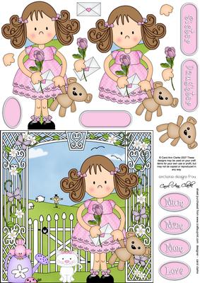 Girlz Zoe's Teddy Quick Card with 3D Decoupage