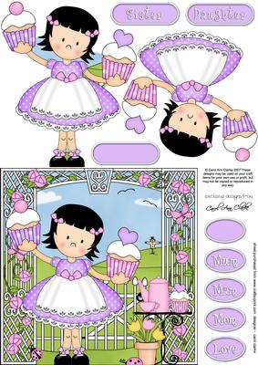 Girlz Suzi's Cupcakes Quick Card with 3D Decoupage