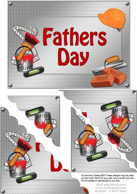 5x7 Handyman Tools Fathers Day Scallop Corner