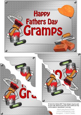 5x7 Handyman Tools Fathers Day Gramps Scallop Corner