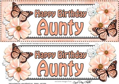 Large Dl Birthday Aunty Floral Butterflies 3D Decoupage