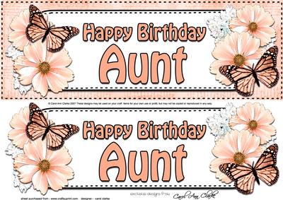 Large Dl Birthday Aunt Floral Butterflies 3D Decoupage