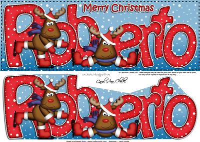 Merry Christmas Roberto Rudolph Large Dl & 3D Decoupage