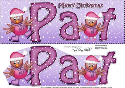Merry Christmas Pat Robins Large Dl & 3D Decoupage