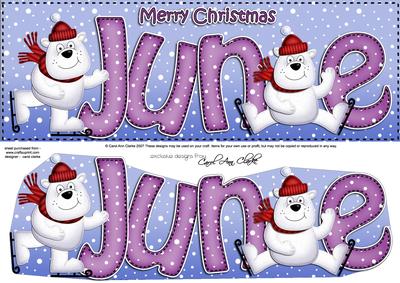 Merry Christmas June Polar Bears Large Dl & 3D Decoupage