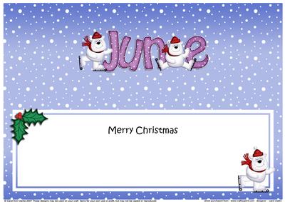 Merry Christmas June Polar Bears Matching Large Dl Insert