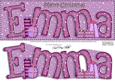 Merry Christmas Emma Presents Large Dl & 3D Decoupage