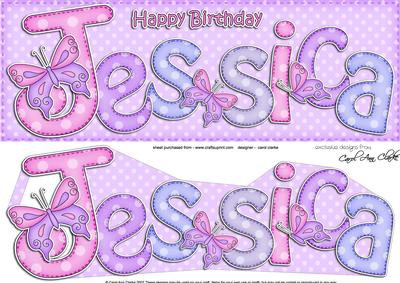 Large Dl Birthday Jessica Butterflies Card & 3D Decoupage