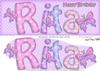 Large Dl Birthday Rita Butterflies Card & 3D Decoupage