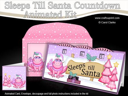 3D Xmas Freya Frog Sleeps Till Santa Countdown Card