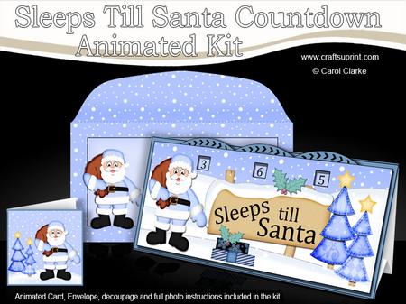 3D Xmas Santa Claus Sleeps Till Santa Countdown Card