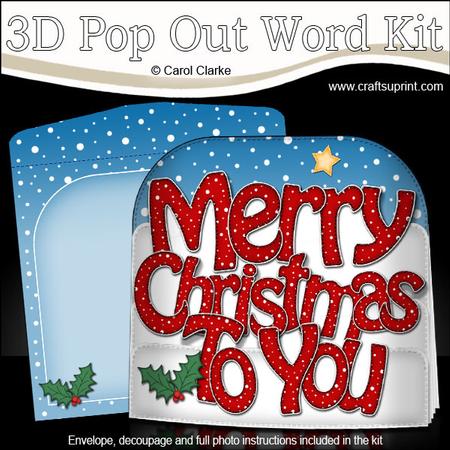 Merry Christmas to You Pop Out Xmas Word Card