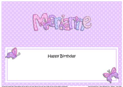 Birthday Marianne Butterflies Large Dl Matching Insert