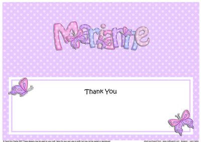 Thank You Marianne Butterflies Large Dl Matching Insert