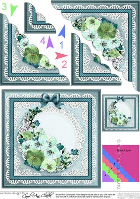 Spring Flowers Scallop Corner Side Stacker Topper