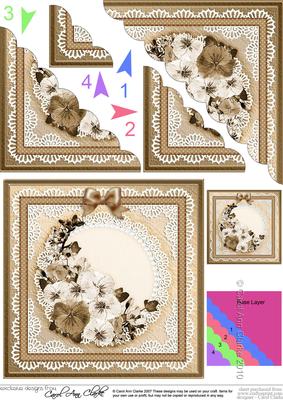 Spring Flowers Scallop Corner Side Stacker Topper