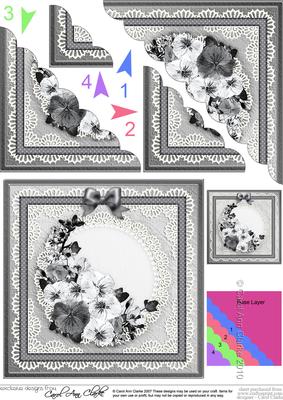 Spring Flowers Scallop Corner Side Stacker Topper