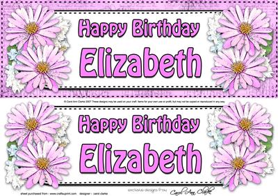 Large Dl Birthday Elizabeth Daisies Floral 3D Decoupage