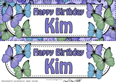 Large Dl Birthday Kim Butterflies 3D Decoupage