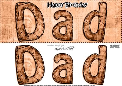 Large Dl Birthday Dad Clocks 3D Decoupage