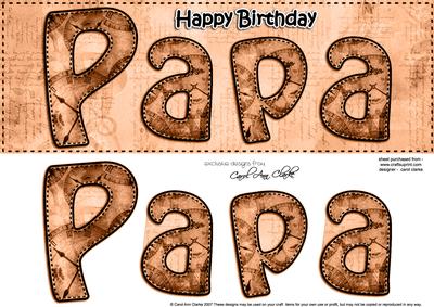 Large Dl Birthday Papa Clocks 3D Decoupage