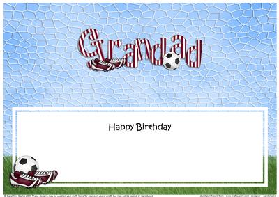 Happy Birthday Grandad Football Matching Large Dl Insert