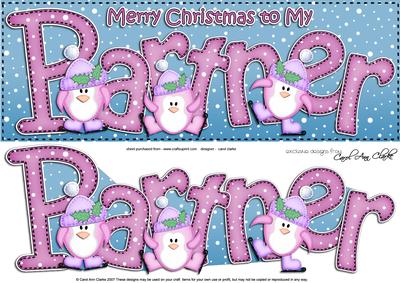 Xmas Large Dl Partner Penguins Quick Card N 3D Decoupage