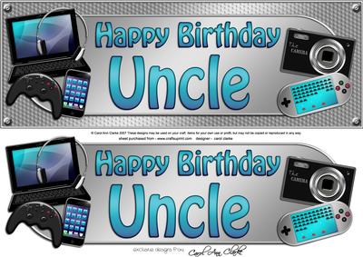 Large Dl Birthday Uncle Gadgets & Gizmos 3D Decoupage