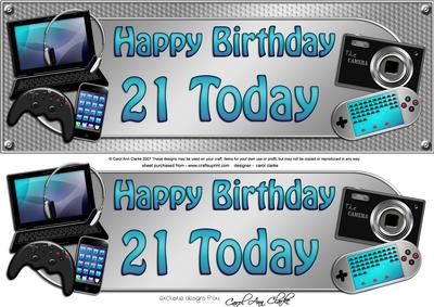 Large Dl Birthday 21 Today Gadgets & Gizmos 3D Decoupage