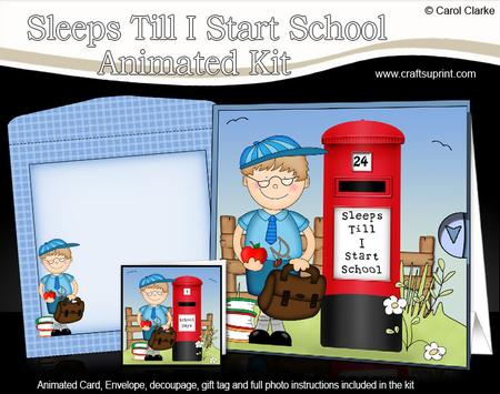 3D Schoolboy Zeke Sleeps Till I Start School Countdown Card